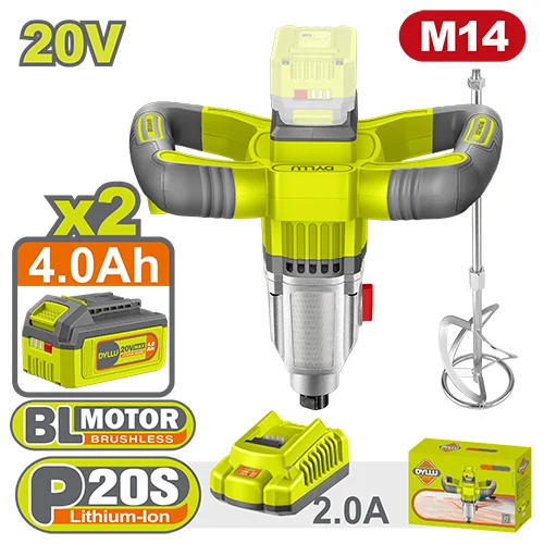 Миксер Строительный с аккумулятором 20V/2*4.0Ah DYLLU DTLX15182