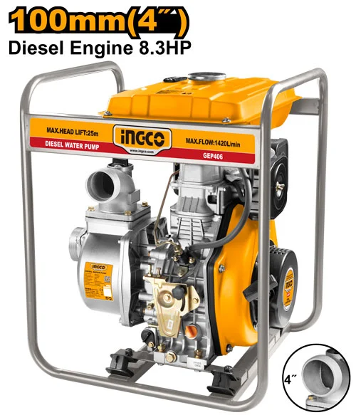 Motopompa diesel 1420l/min 8,3HP INGCO GEP406 Motopompa diesel 1420l/min 8,3HP INGCO GEP406