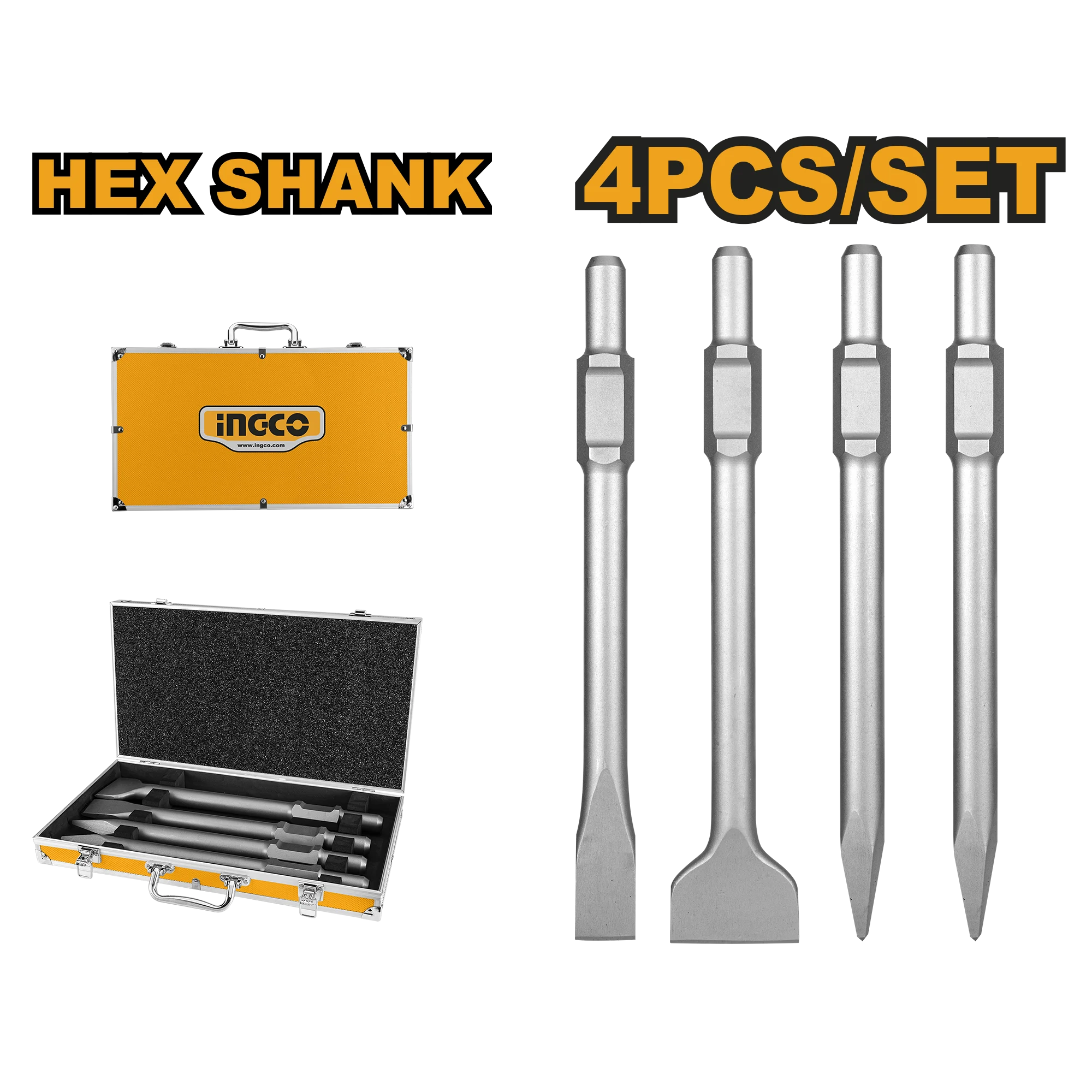 Набор стамесок SDS HEX INGCO DBC0304375 Набор стамесок SDS HEX INGCO DBC0304375
