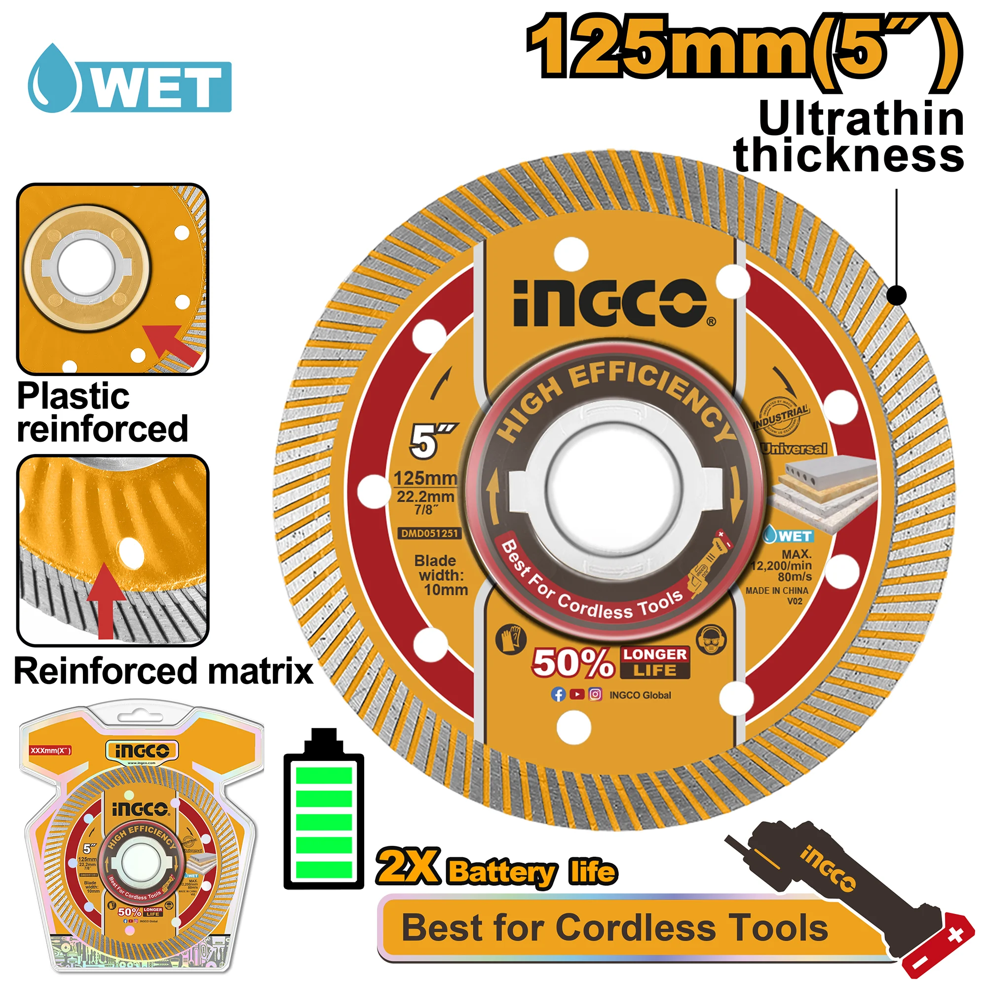 Disc diamant 125mm INGCO DMD051251