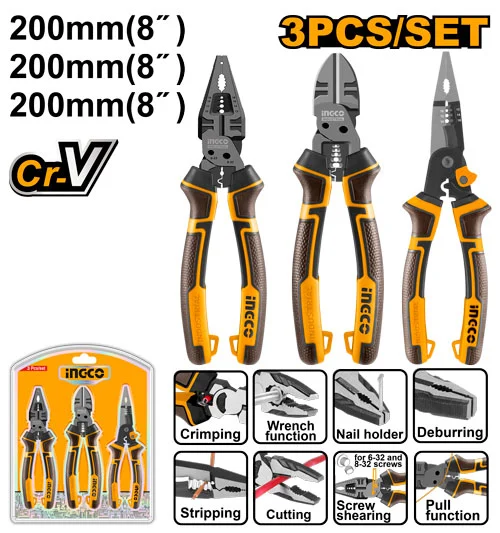 Set 3 clești combinați INGCO HKMPS2831