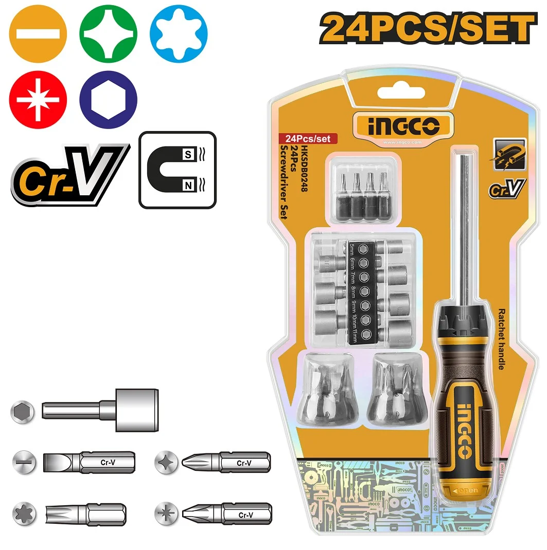 Set surubelnita 24buc. INGCO HKSDB0248