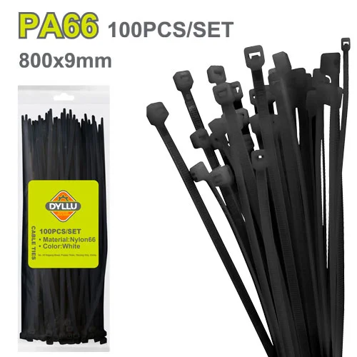 Хомуты 9x800мм 100шт. черный DYLLU DTTEB580090
