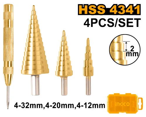 Set burghiu metal in trepte 4-32mm INGCO AKSDS2041