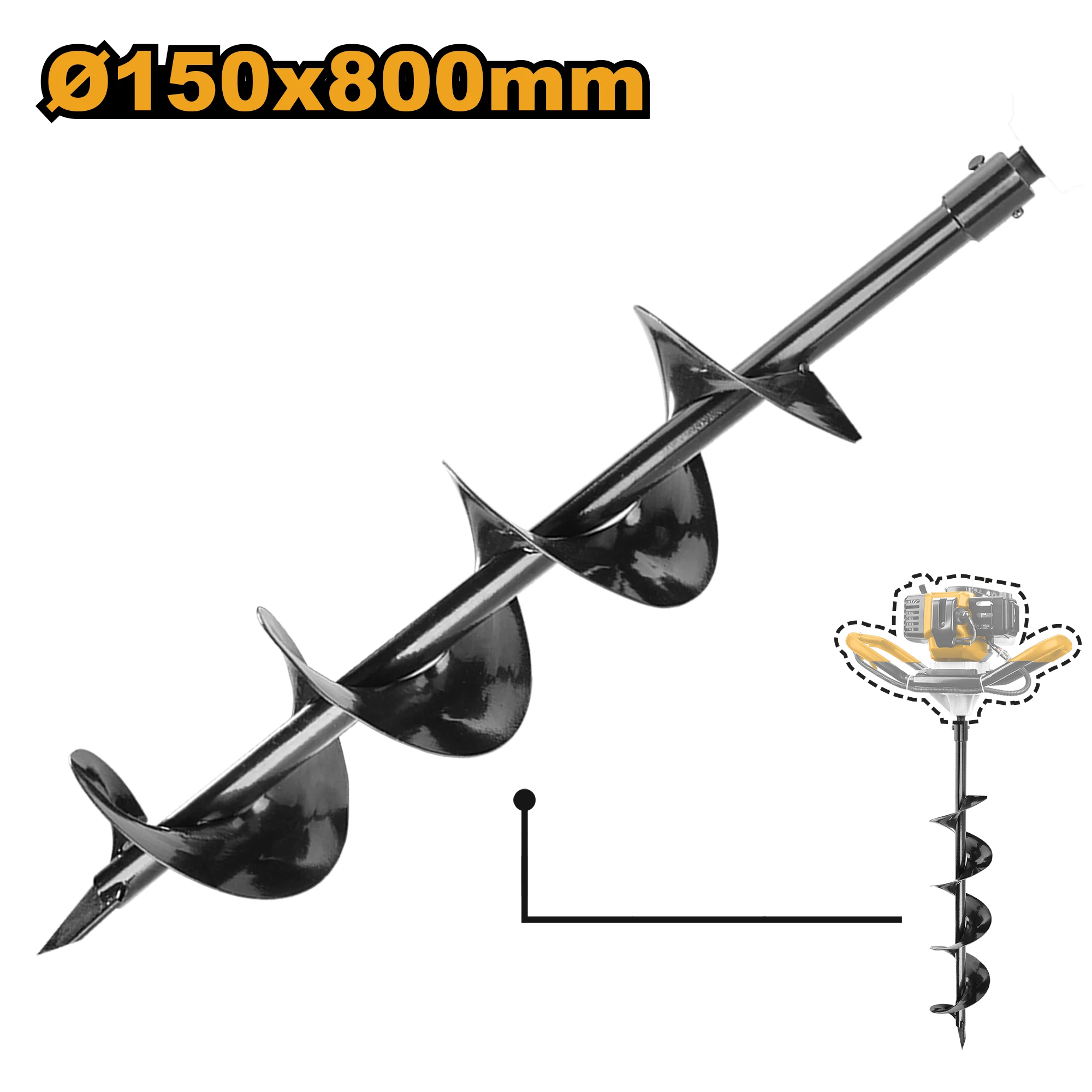 Бур для мотобура 15*80cм INGCO GEA55221-2