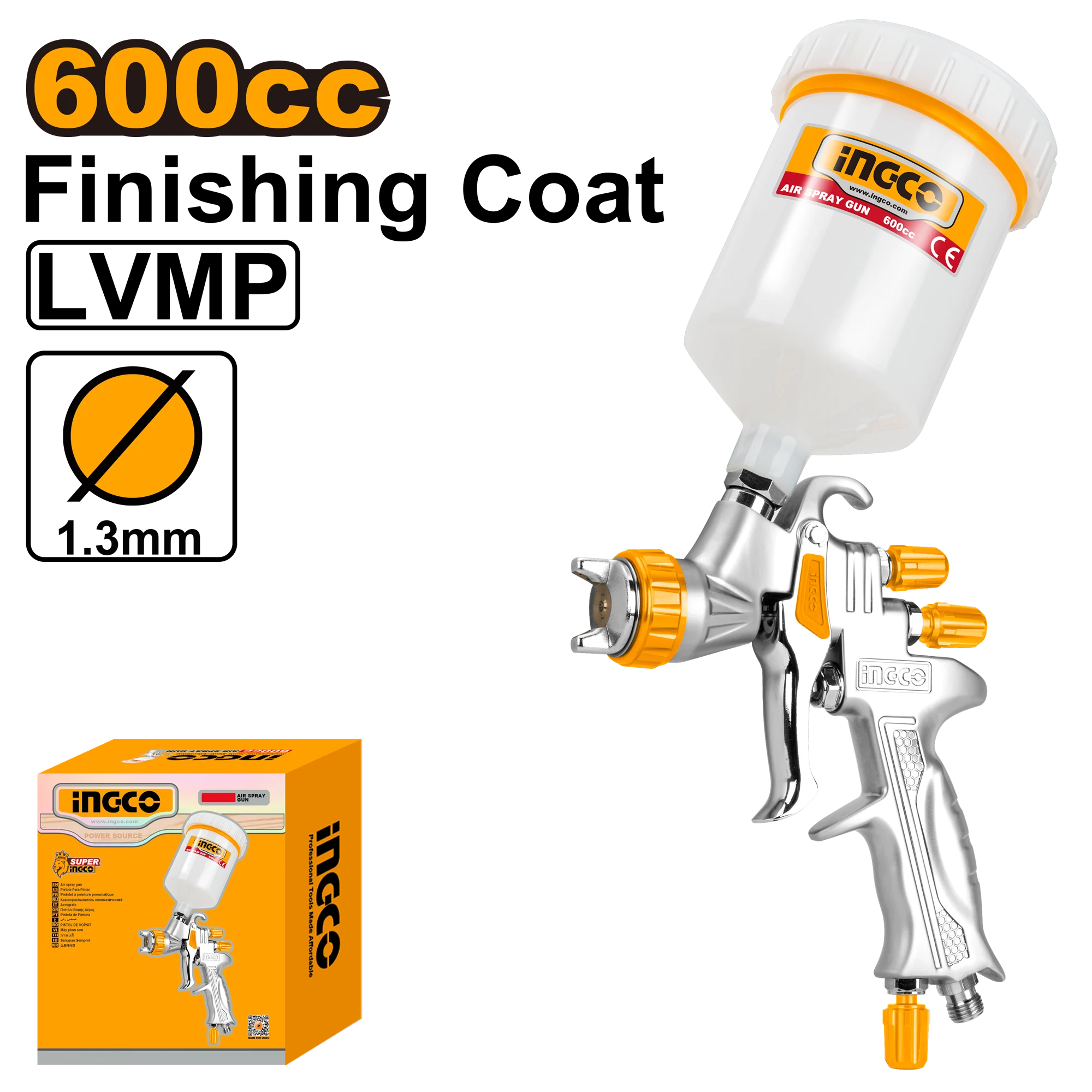 Pistol pneumatic pentru vopsit 600ml INGCO ASG1065