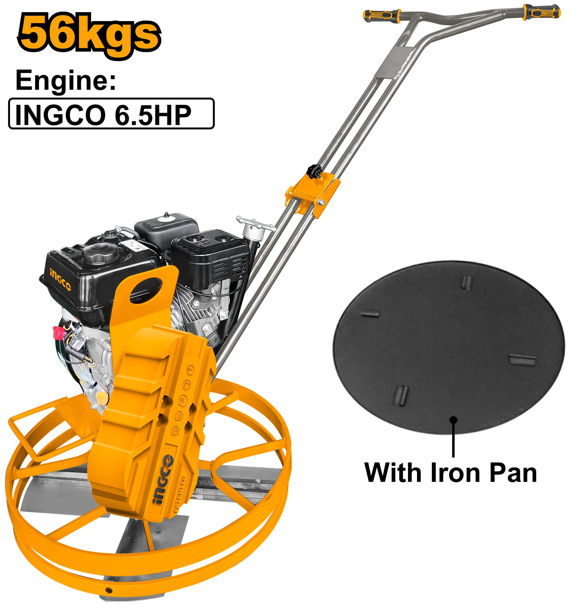 Бензиновый вертолет для отделки бетона 56 кг 4,8 кВт (6,5 л.с.) INGCO GPT241-2