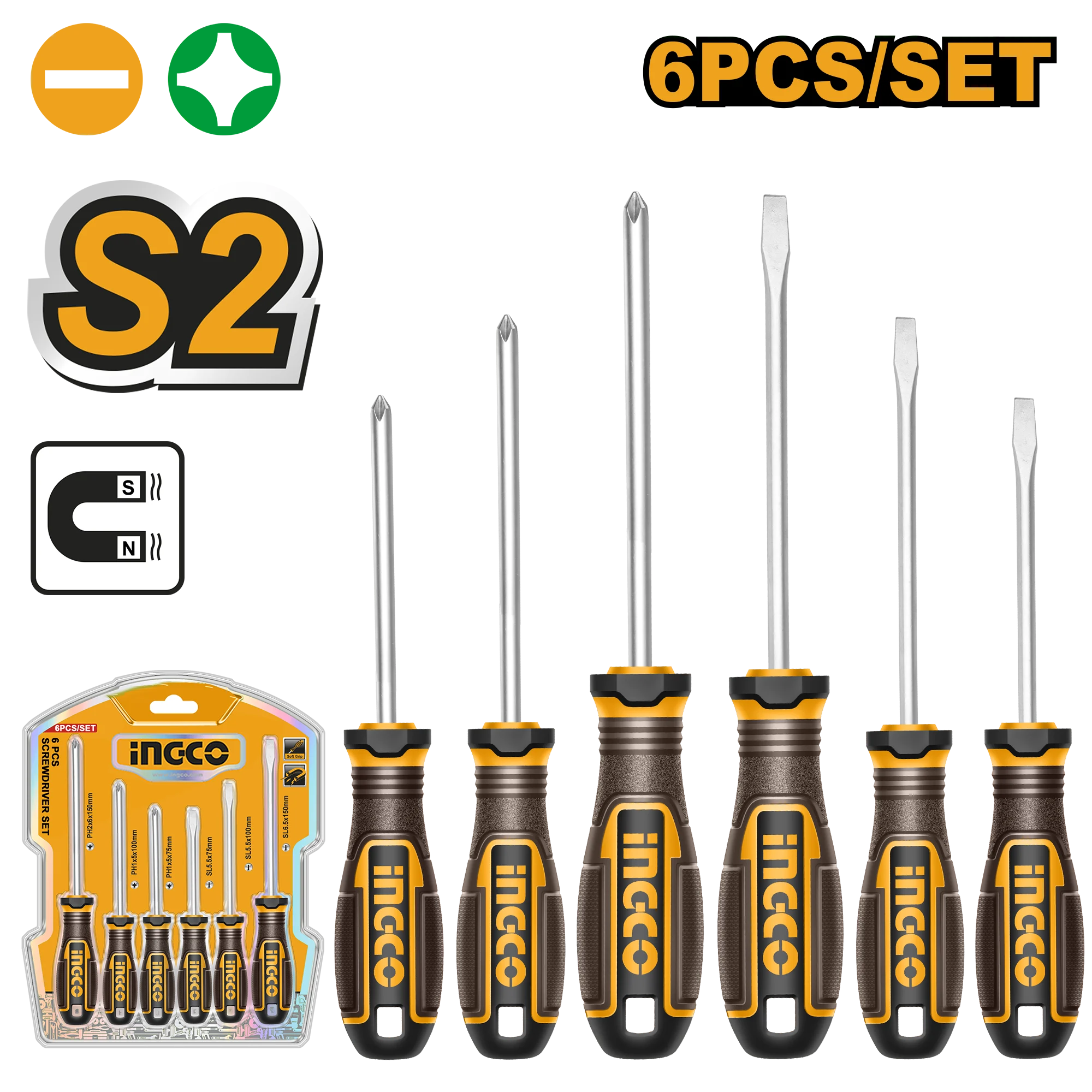 Set surubelnita 6 buc INGCO HKSDS0628