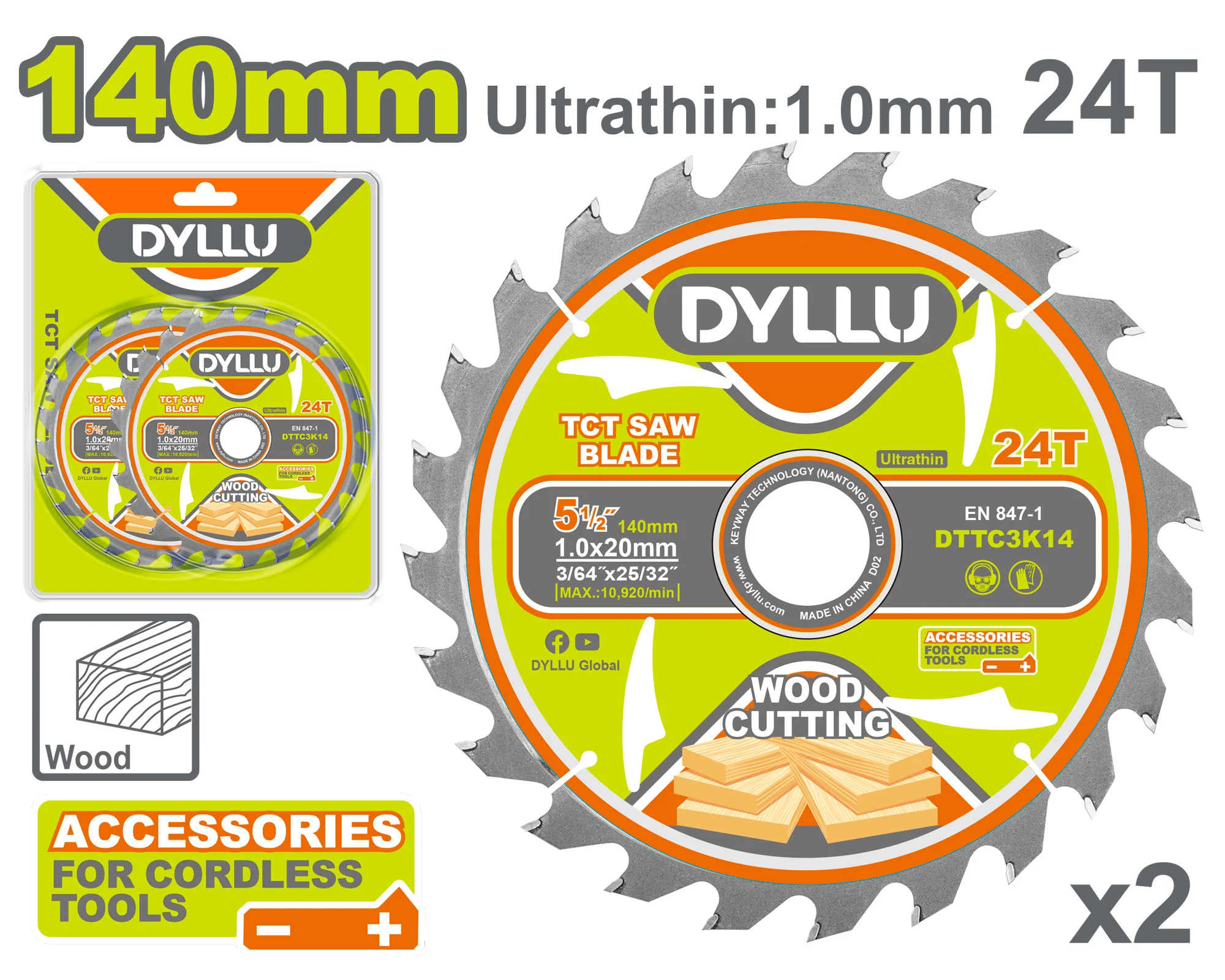 Disc pentru lemn 140mm 24T DYLLU DTTC3K14
