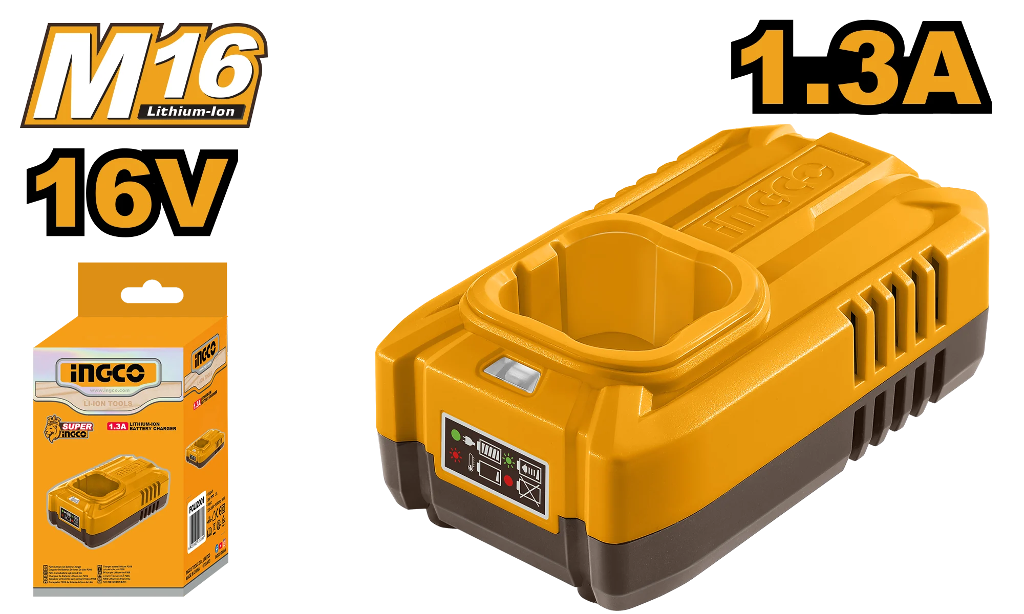 Зарядное устройство 16V 1.3A I INGCO FCLI1613 Зарядное устройство 16V 1.3A I INGCO FCLI1613