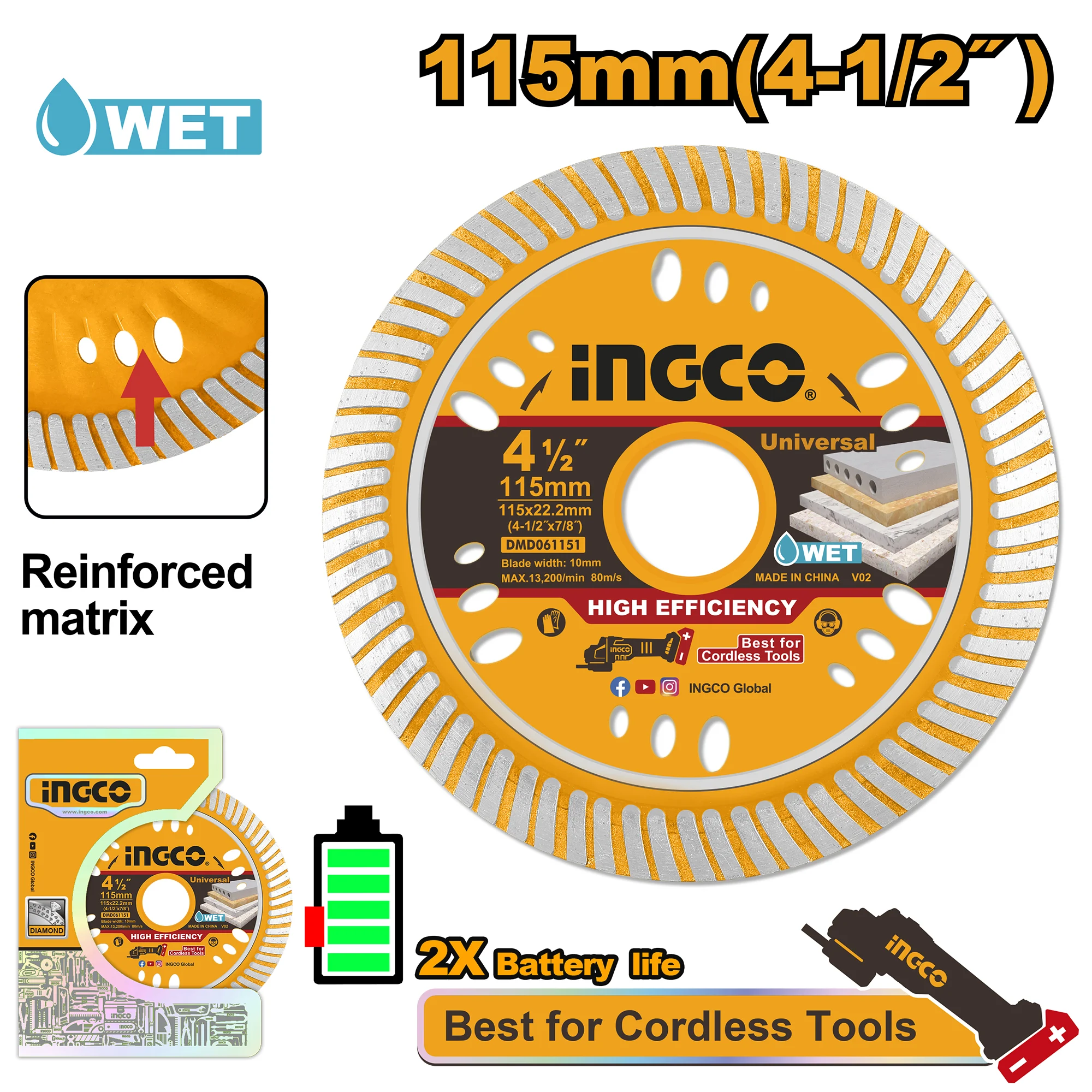 Disc diamant 115mm INGCO DMD061151