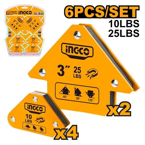 Set 6 buc dispozitiv magnetic pentru sudura INGCO AMWH6001