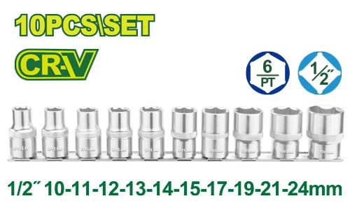 Set cap cheie tubulară 8-24mm 1/2” 10buc. DYLLU DTST2410 Set cap cheie tubulară 8-24mm 1/2” 10buc. DYLLU DTST2410