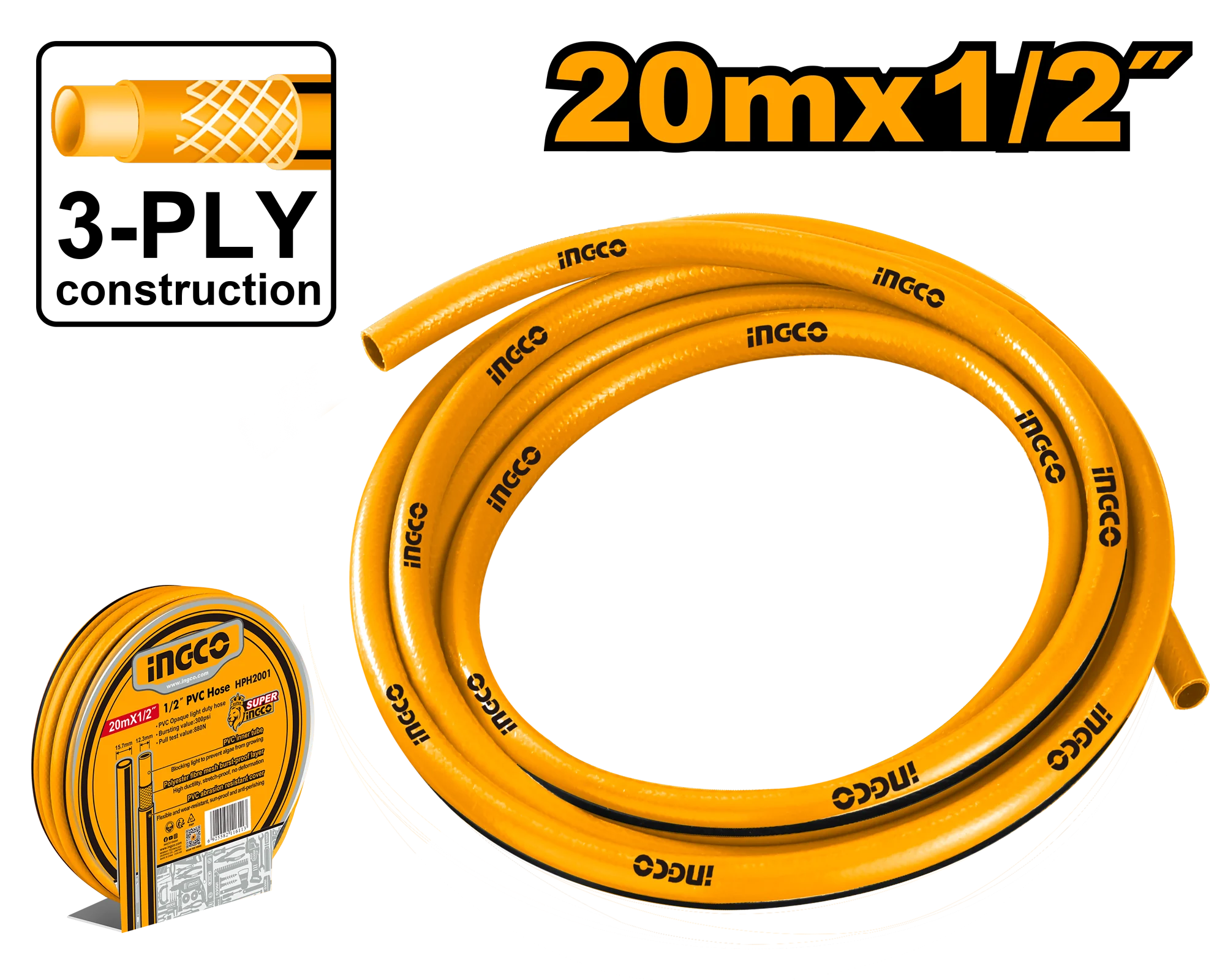 Furtun din PVC 20m INGCO HPH2001 INDUSTRIAL