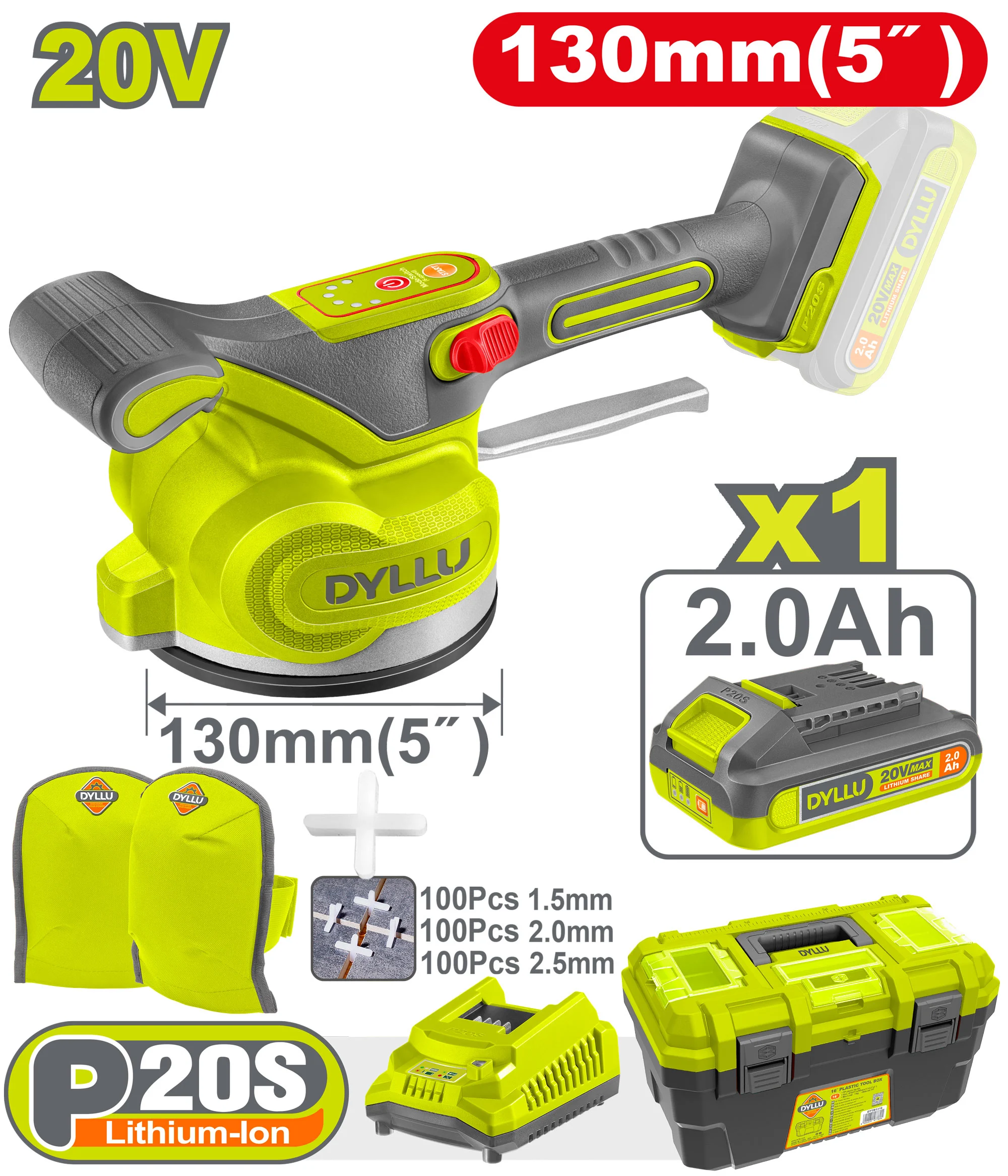 Виброприсоска аккумуляторная Li-Ion 20V/1*2Ah DYLLU DTTVM1D125 Виброприсоска аккумуляторная Li-Ion 20V/1*2Ah DYLLU DTTVM1D125