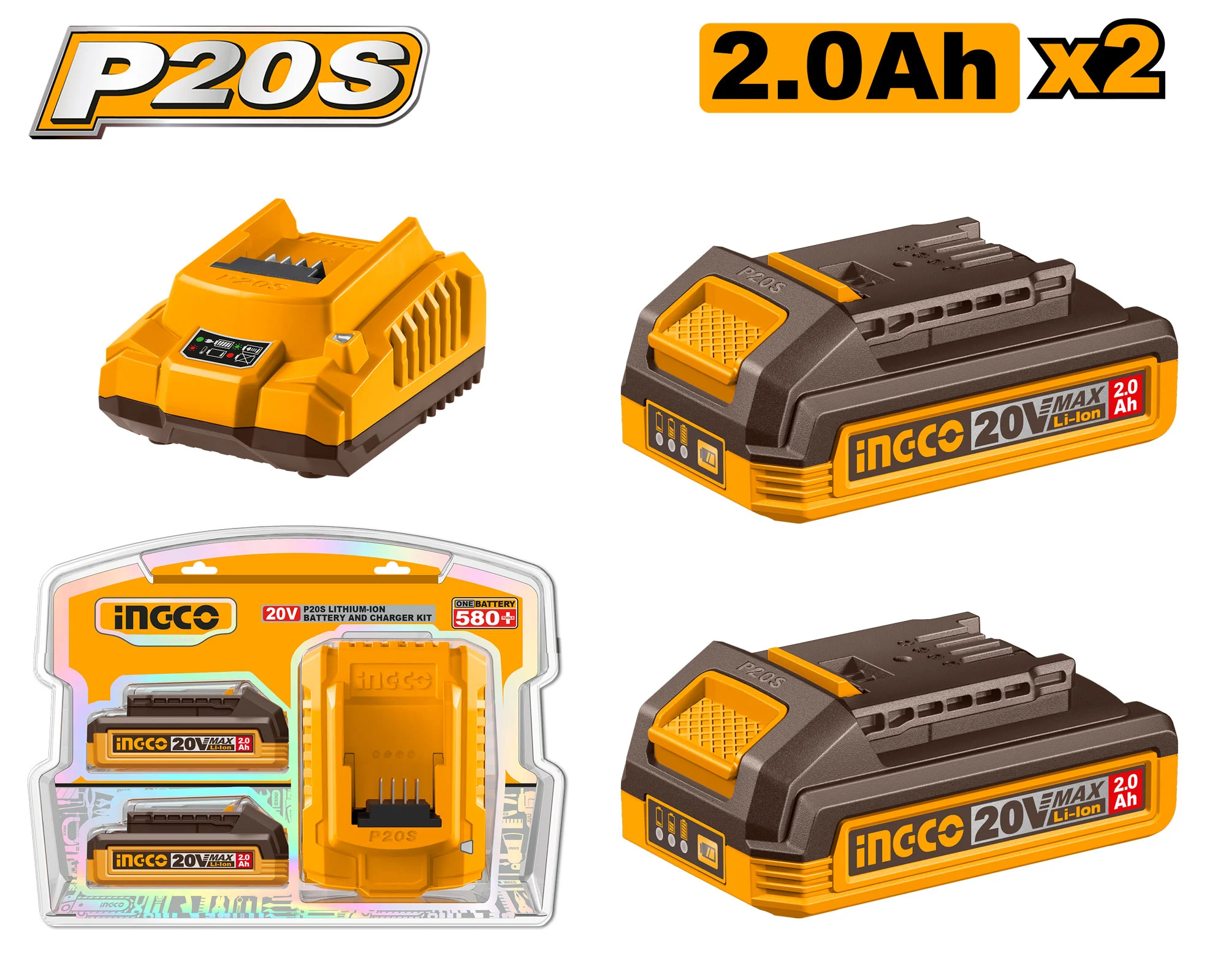 Set Incarcator + Acumulator 20V/2*2Ah INDUSTRIAL INGCO FBCPK2212 Set Incarcator + Acumulator 20V/2*2Ah INDUSTRIAL INGCO FBCPK2212