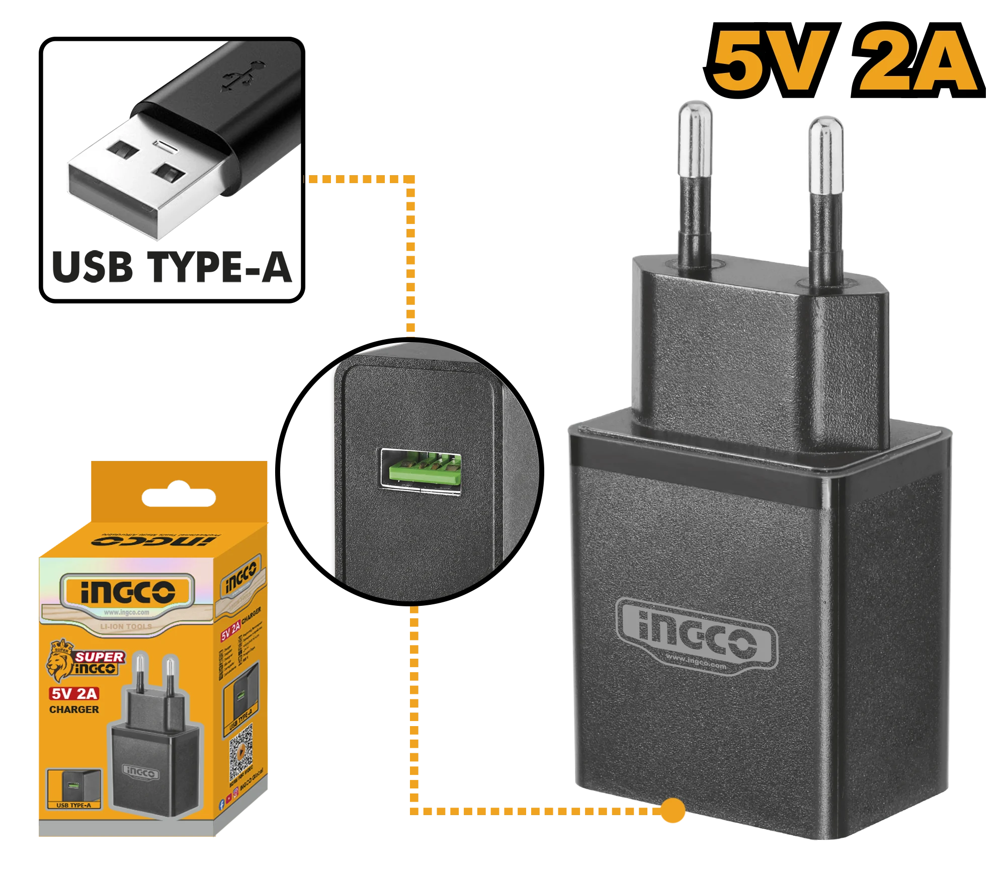 Incarcator 5V 2A INGCO FCLI120502 Incarcator 5V 2A INGCO FCLI120502