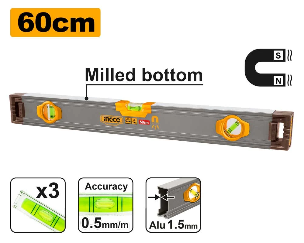 Уровень магнитный 60см INGCO HSL38060M