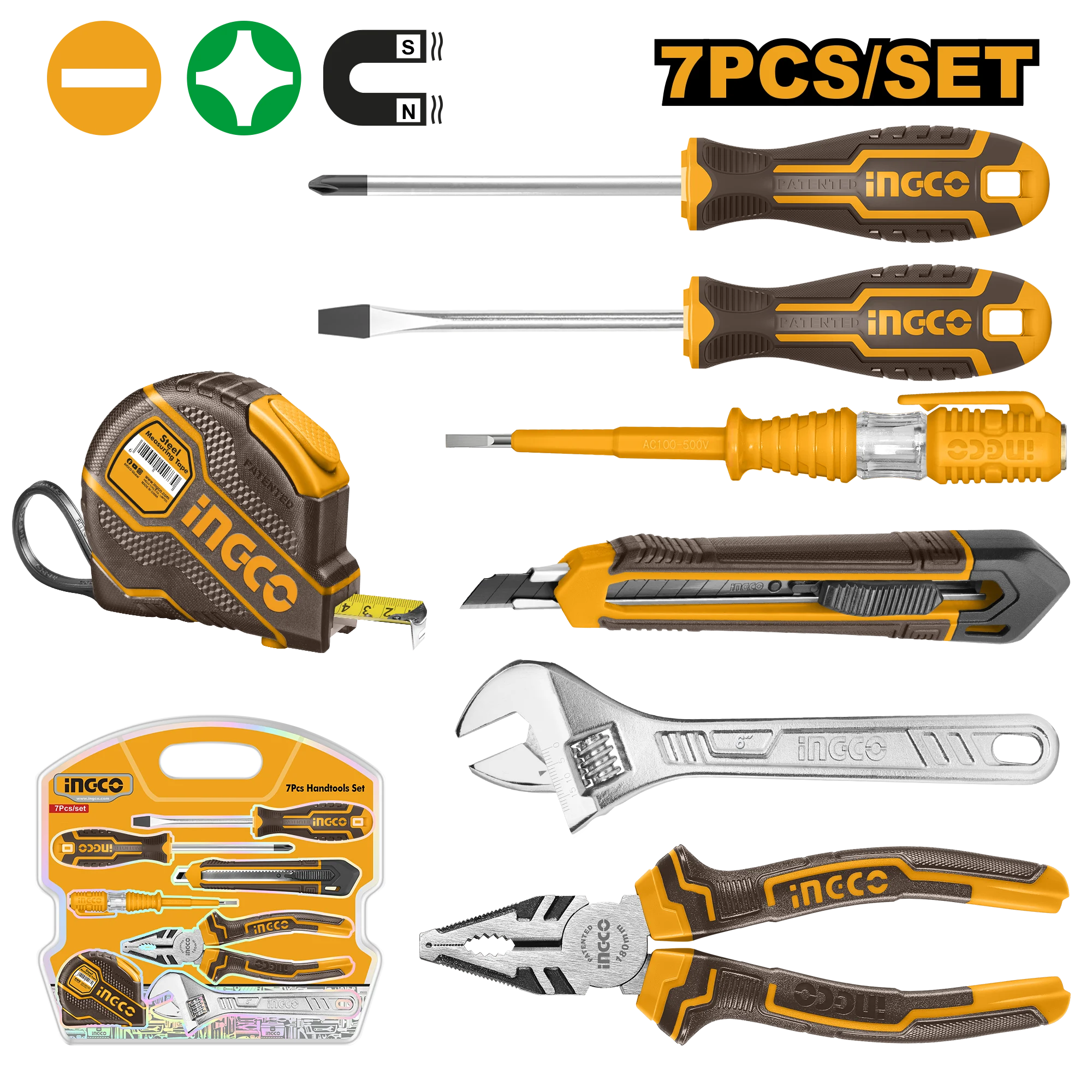 Set instrumente manuale 7 buc INGCO HKTH10807