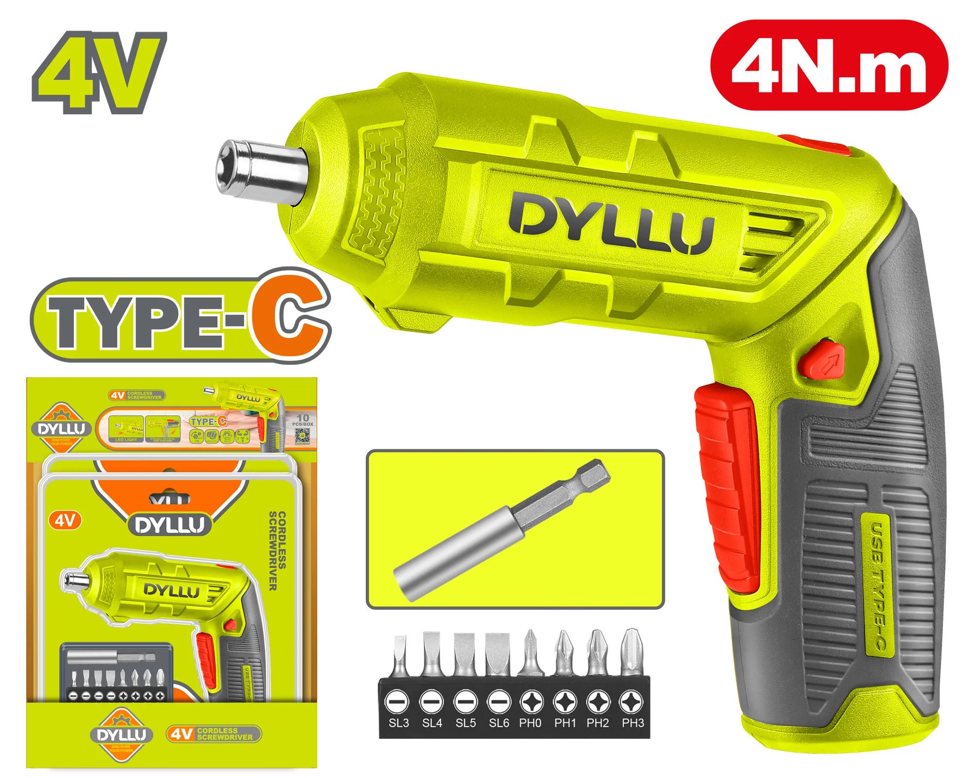 Аккумуляторная отвертка Li-Ion 4B 4N.m DYLLU DTCV4415 Аккумуляторная отвертка Li-Ion 4B 4N.m DYLLU DTCV4415