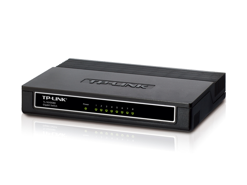 TP-LINK TL-SG1008D 8-port Desktop Gigabit Switch, 8 10/100/1000M RJ45 ports, plastic case