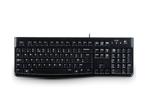 Logitech Corded Keyboard K120 for Business, EMEA, Russian layout, Black