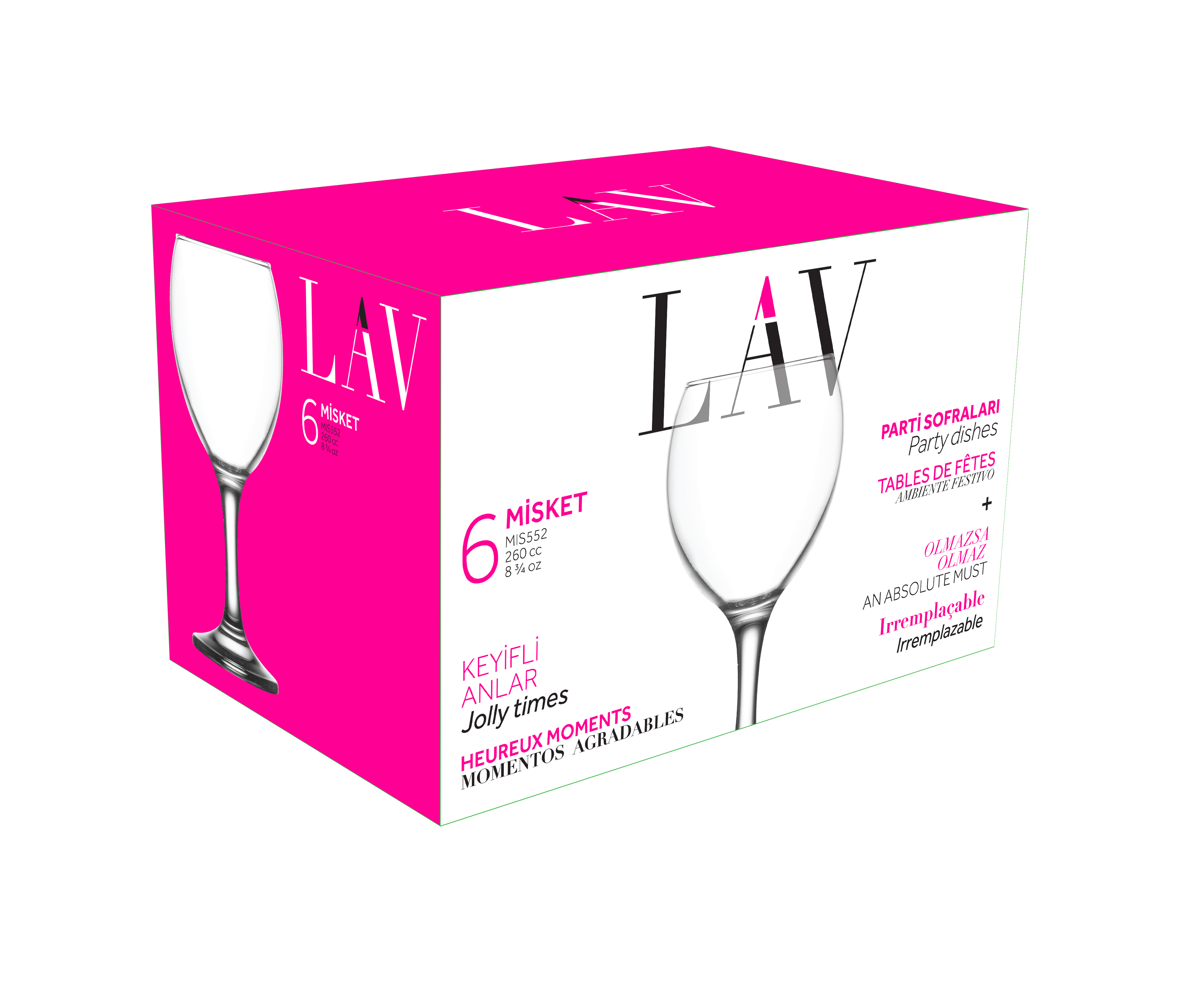 Set 6 pahare pentru vin LAV LV-MIS552F 260 ml Set 6 pahare pentru vin LAV LV-MIS552F 260 ml