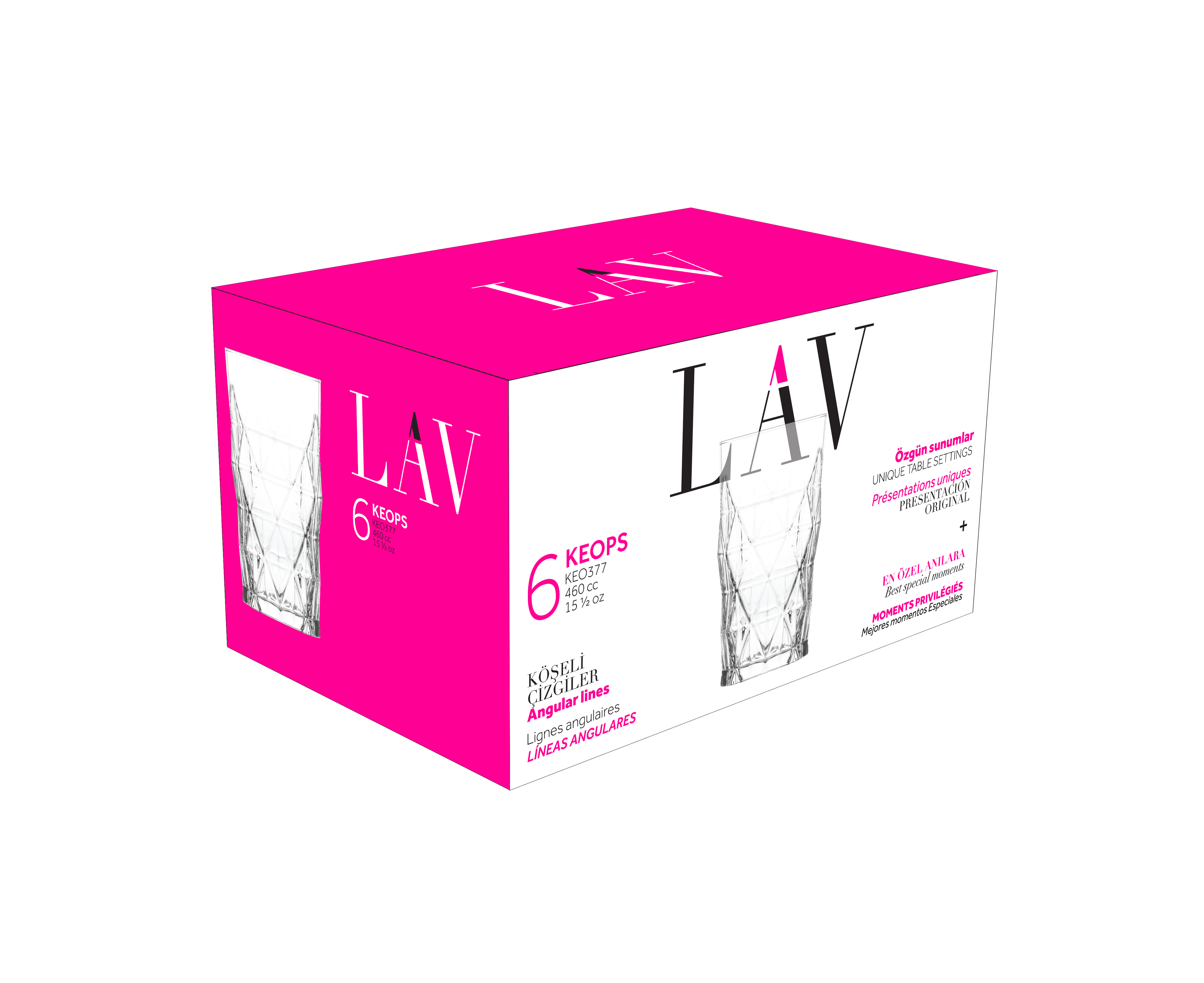 Set 6 pahare pentru bauturi LAV LV-KEO377F 460 ml Set 6 pahare pentru bauturi LAV LV-KEO377F 460 ml