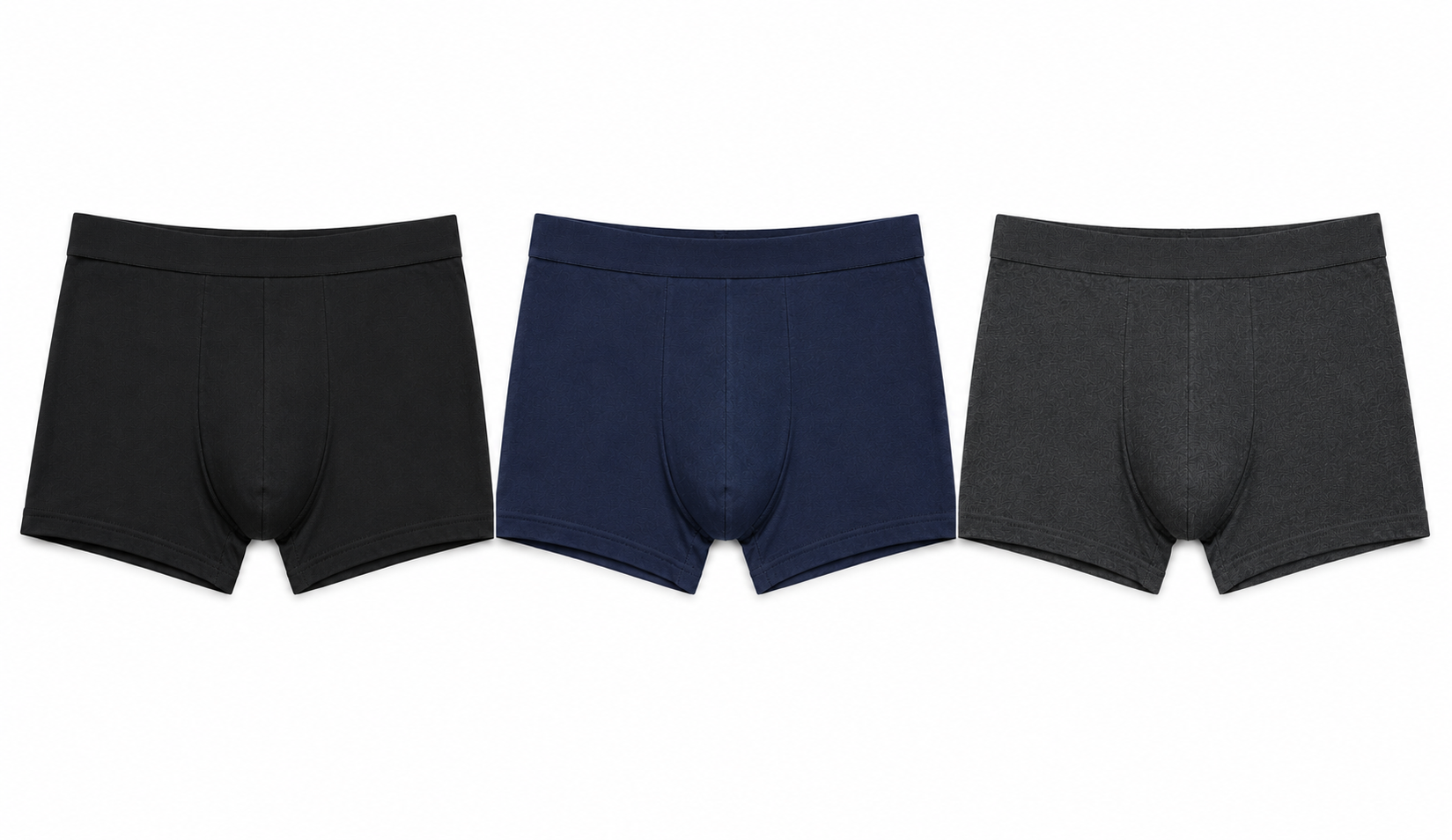 Set 3 buc. boxeri barbati, Negru, Bleumarin, Melanj cărbune, marimea M, 95% bumbac, 5% elastane / 60% bumbac, 40% poliester Set 3 buc. boxeri barbati, Negru, Bleumarin, Melanj cărbune, marimea M, 95% bumbac, 5% elastane / 60% bumbac, 40% poliester