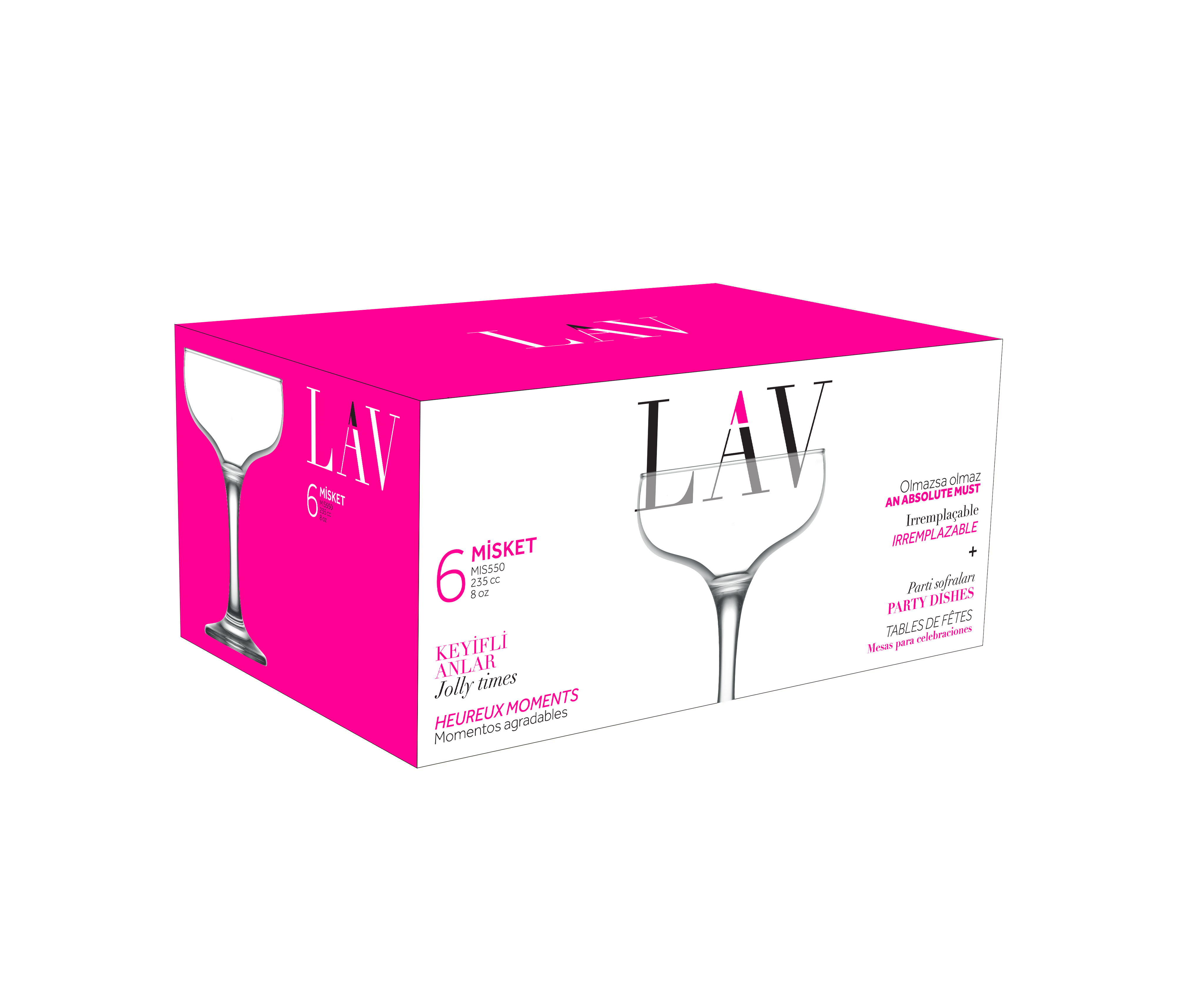 Set 6 pahare pentru sampanie LAV LV-MIS550F 235 ml Set 6 pahare pentru sampanie LAV LV-MIS550F 235 ml