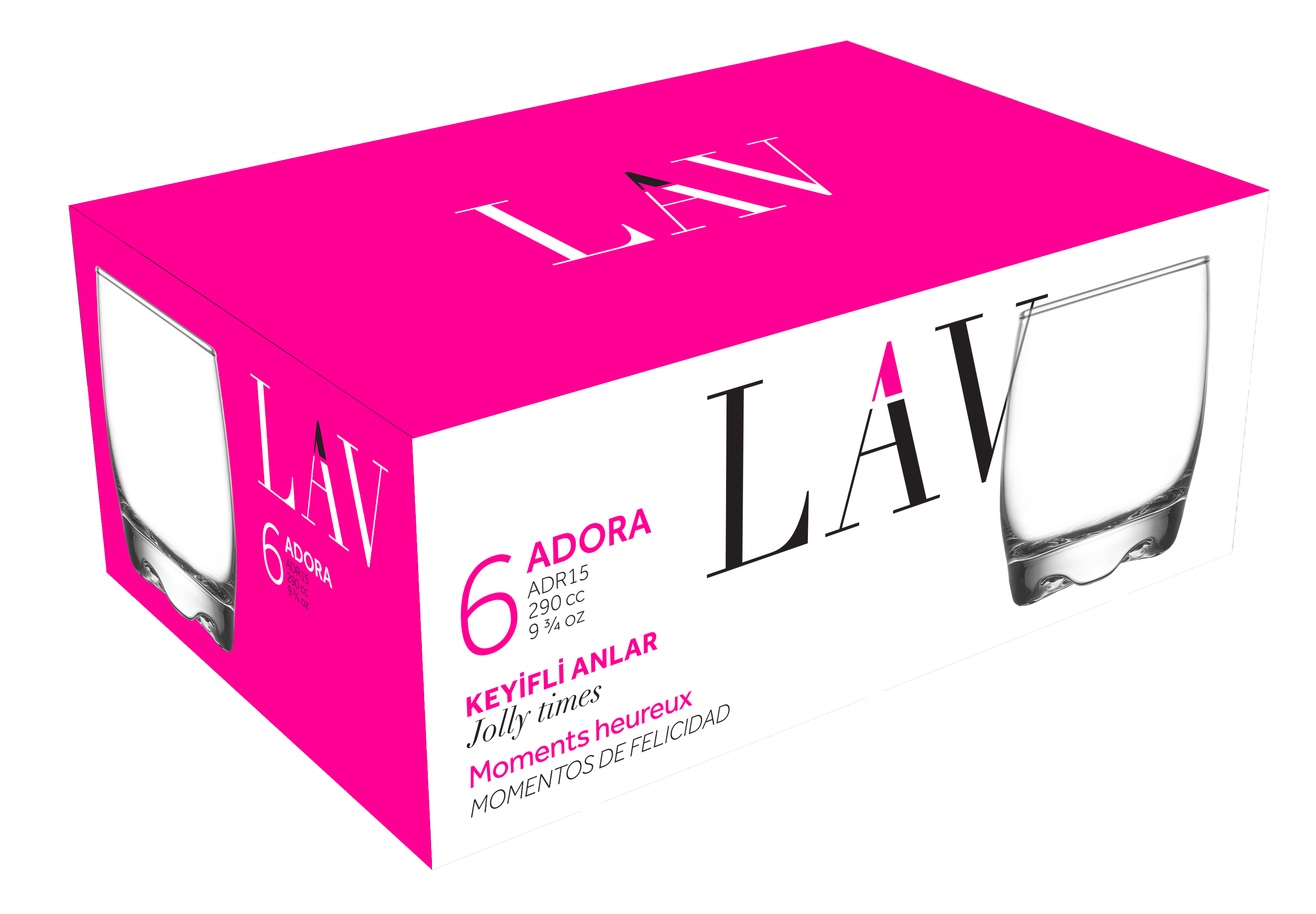 Set 6 pahare pentru whisky LAV LV-ADR15F 290 ml Set 6 pahare pentru whisky LAV LV-ADR15F 290 ml