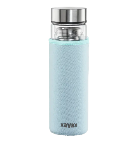 Xavax 181598, Drinking Bottle, 450 ml, Glass, Blue