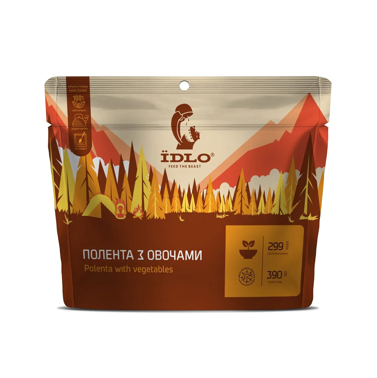 Mâncare de munte IDLO Mamaliga cu legume 90 g