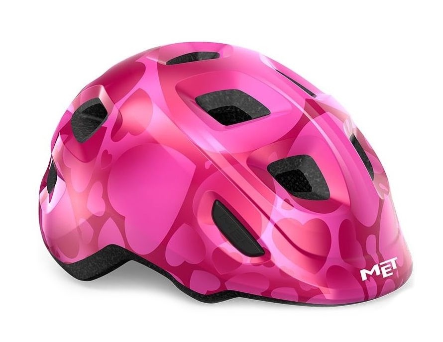 Cască ciclism Met Hooray pink hearts glossy (Mărime articole pentru cap: S)
