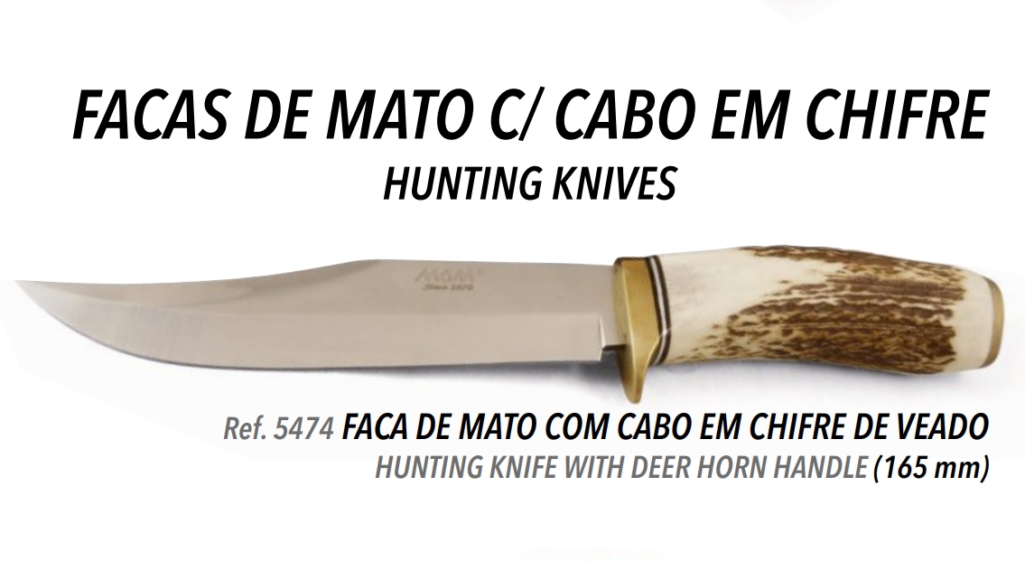 5474 MAM HUNTING KNIFE WITH DEER HORN HANDLE