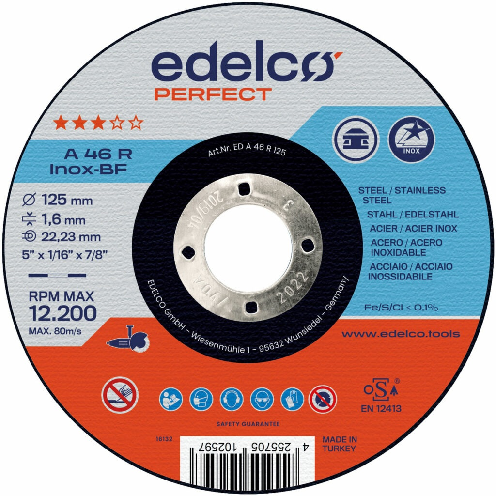 Disc abraziv A46R INOX 125x1.6mm Perfect EDELCO