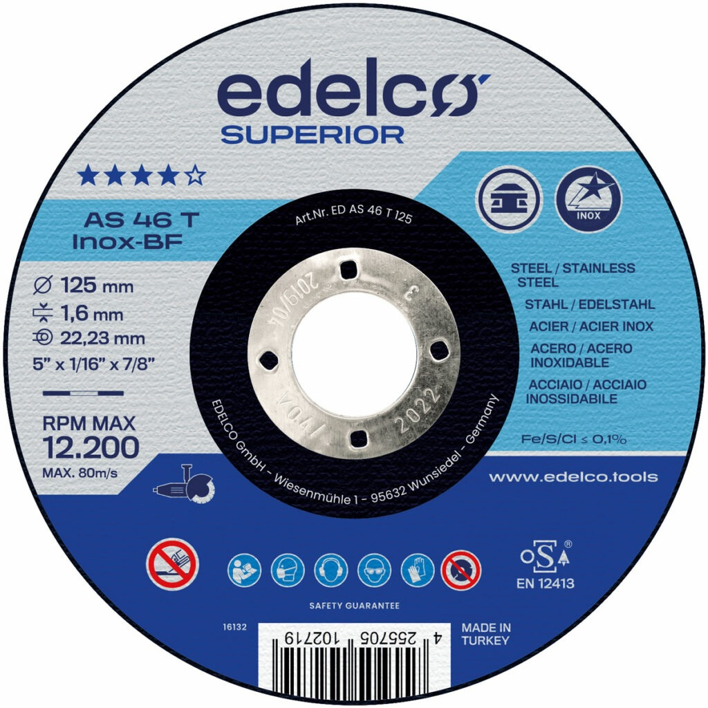 Disc abraziv AS46T INOX 125x1.6mm Superior EDELCO