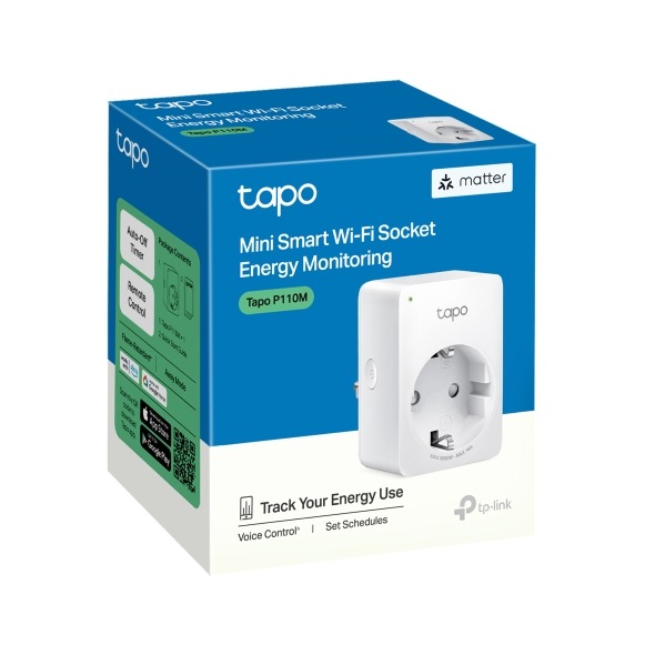 Умная мини розетка с мониторингом энергопотребления Tp-Link Tapo P110M / 16A / 3680W Умная мини розетка с мониторингом энергопотребления Tp-Link Tapo P110M / 16A / 3680W