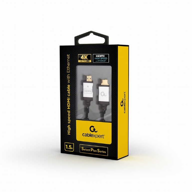 Cable HDMI CCB-HDMIL-1.5M, 1.5m, male-male, Select Plus Series, High speed HDMI cable with Ethernet, Supports 4K UHD resolutions at 60 Hz, Durable nylon Cable HDMI CCB-HDMIL-1.5M, 1.5m, male-male, Select Plus Series, High speed HDMI cable with Ethernet, Supports 4K UHD resolutions at 60 Hz, Durable nylon