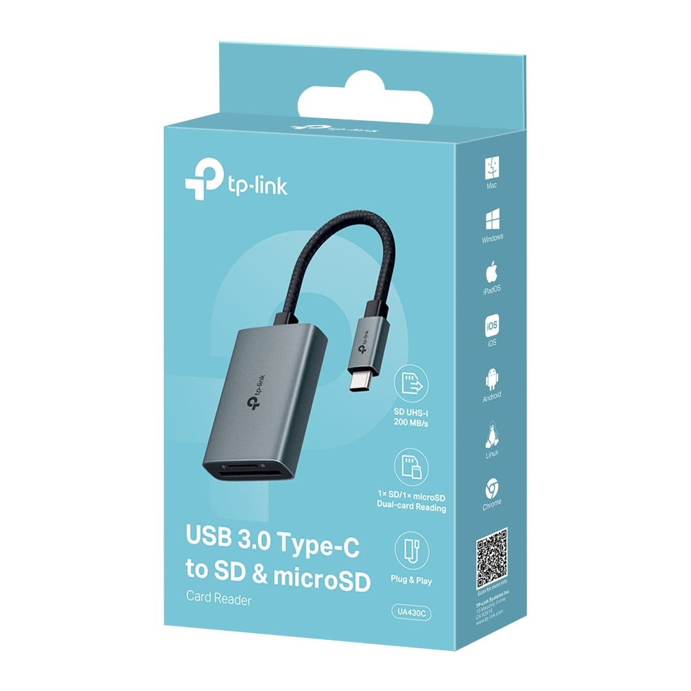 SD/microSD Cardreader TP-LINK UUA430C / UHS-I / USB3.2 / USB-C SD/microSD Cardreader TP-LINK UUA430C / UHS-I / USB3.2 / USB-C