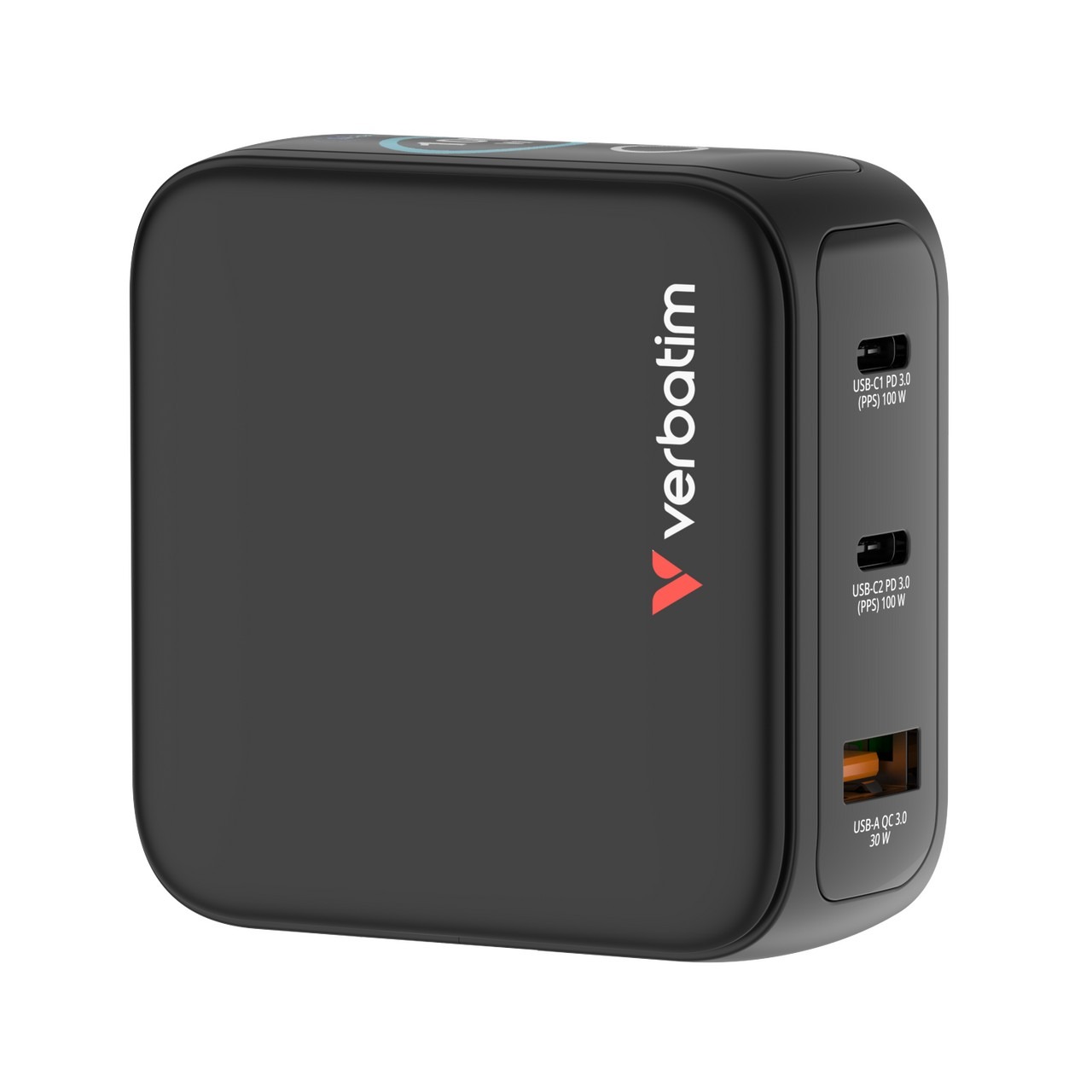 Зарядное устройство (US/UK/EU) Verbatim Mini GaN / 100W / 3 порта Зарядное устройство (US/UK/EU) Verbatim Mini GaN / 100W / 3 порта