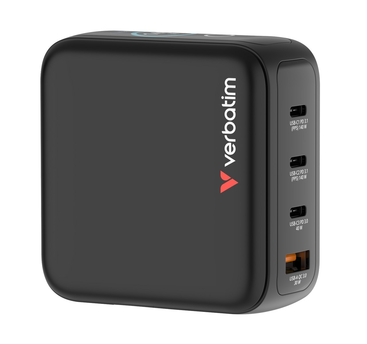 Зарядное устройство (US/UK/EU) Verbatim Mini GaN / 140W / 4 порта Зарядное устройство (US/UK/EU) Verbatim Mini GaN / 140W / 4 порта