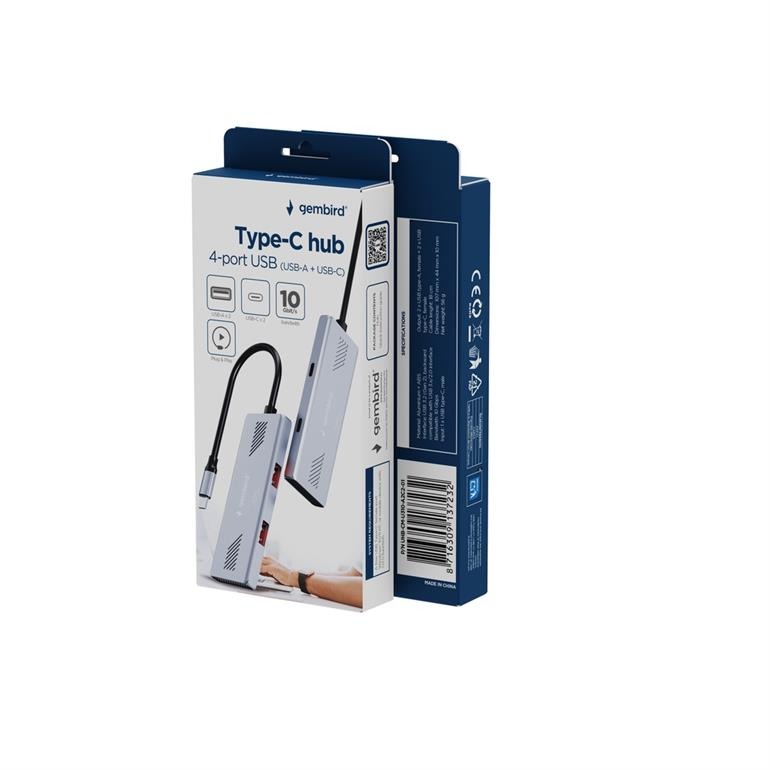 USB Type-C Hub Gembird UHB-CM-U310-A2C2-01/ 2xUSB-A/ 2xUSB-C 3.2(Gen 2) USB Type-C Hub Gembird UHB-CM-U310-A2C2-01/ 2xUSB-A/ 2xUSB-C 3.2(Gen 2)