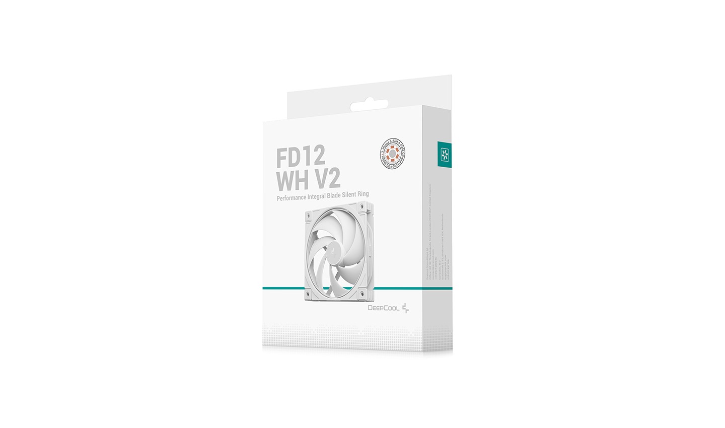 Кулер для корпуса DEEPCOOL FD12 WH V2/ 120mm/ 500~2500 RPM/ Кулер для корпуса DEEPCOOL FD12 WH V2/ 120mm/ 500~2500 RPM/