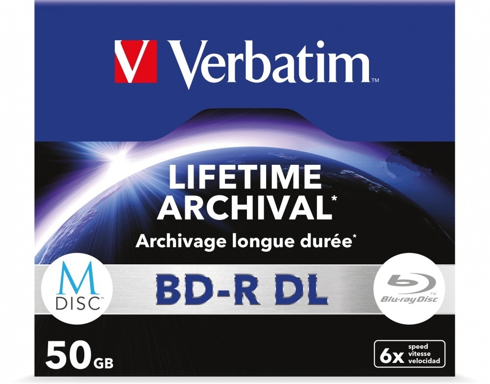 Verbatim M-Disk BD-R DL Lifetime Archival 50GB 6X, Matt Silver/ 1disk