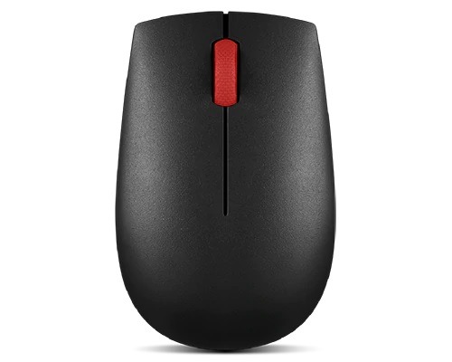 Lenovo ThinkPad Essential Wireless Mouse - 1,200 DPI optical sensor, 2.4GHz wireless via USB-A nano receiver, 3 buttons, full-size ambidextrous design, AA battery powered, 60g, Black