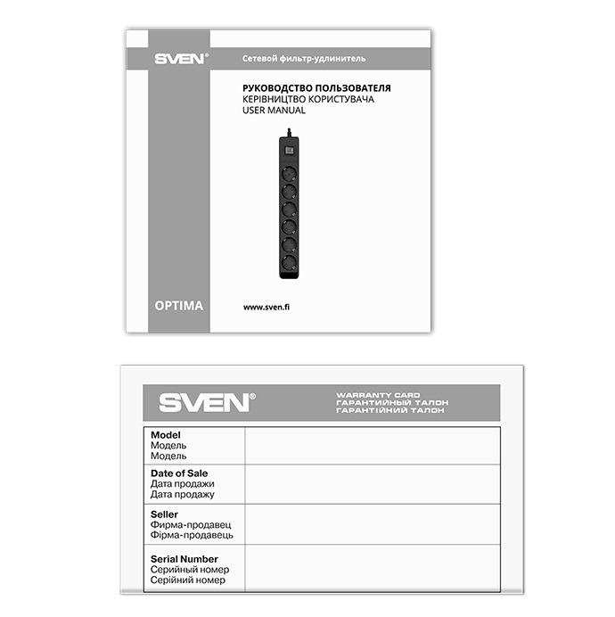 Surge Protector SVEN Optima, 6 Sockets with children protection, 5m, Black Surge Protector SVEN Optima, 6 Sockets with children protection, 5m, Black