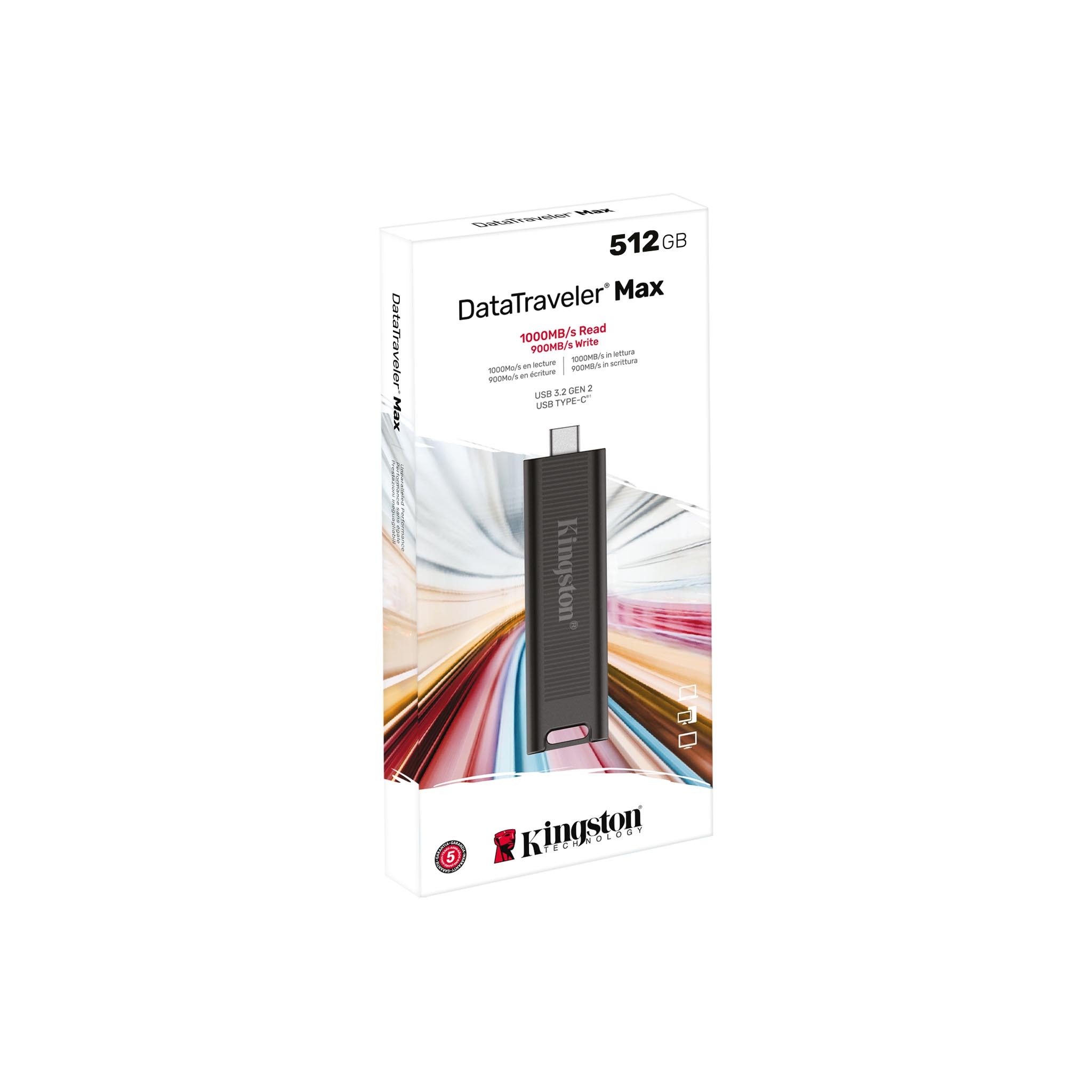 Флеш-накопитель USB-С Kingston DataTraveler Max/ 512GB/ 1000MB/s Флеш-накопитель USB-С Kingston DataTraveler Max/ 512GB/ 1000MB/s