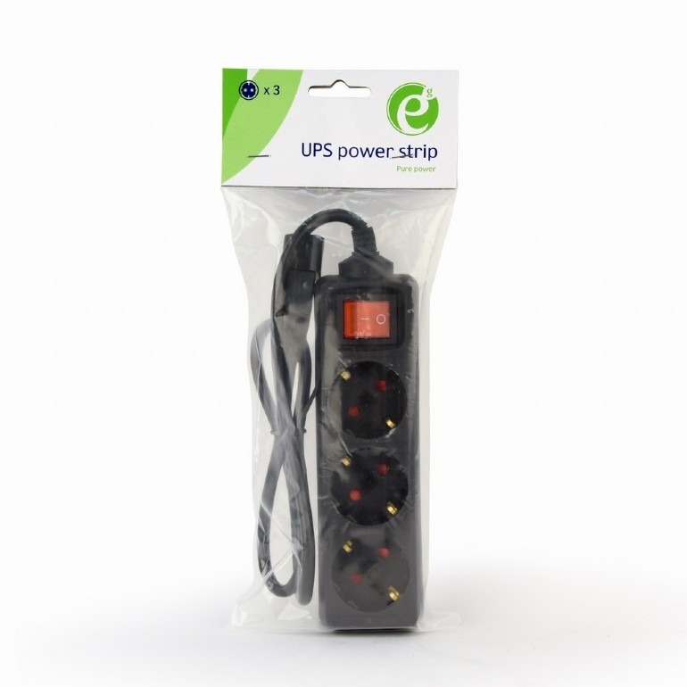 Фильтр сетевой для ИБП Gembird EG-PSU3-01 / 3 Schuko sockets / 0.6 m / Black Фильтр сетевой для ИБП Gembird EG-PSU3-01 / 3 Schuko sockets / 0.6 m / Black