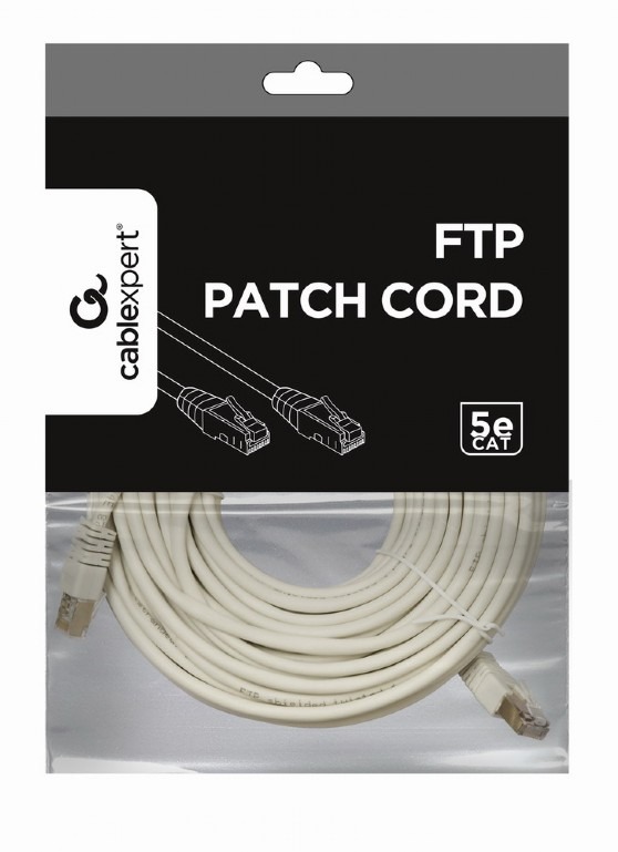 FTP Cat.5e Patch cord, 10m, Grey FTP Cat.5e Patch cord, 10m, Grey